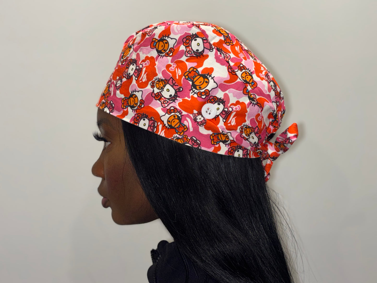 Hot Girl Pink Army Fatigue Scrub Cap